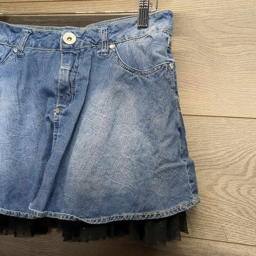 Justice Stretch Denim Skort Girls Size 14 Regular